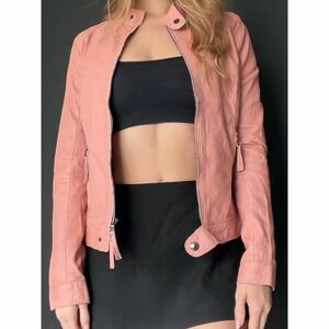 Women's Pink Authentic Leather Jacket
